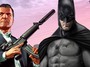 Bannière illustrant la concurrence entre GTA V et Batman: Arkham Knight Batman en termes de ventes