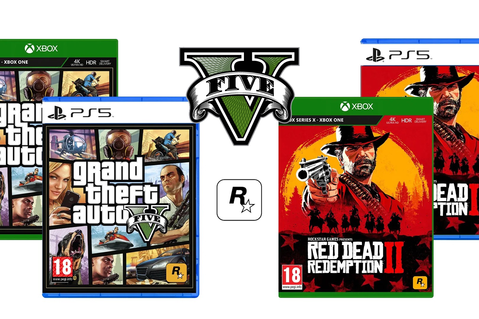 Jeux PS5 Xbox Series X GTA V Red Dead Redemption II