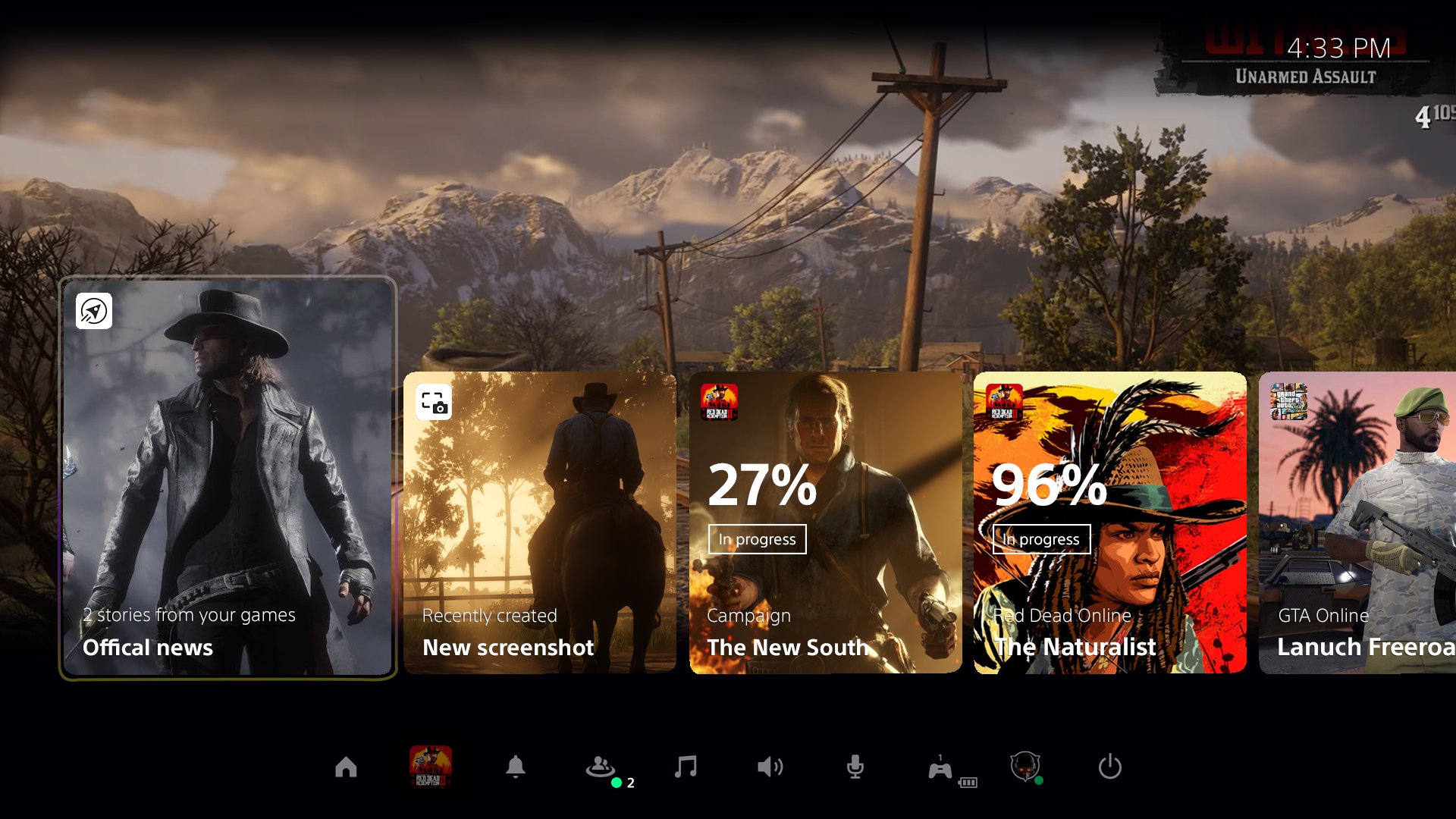 RDR 2 Menu PS5 (FanArt)