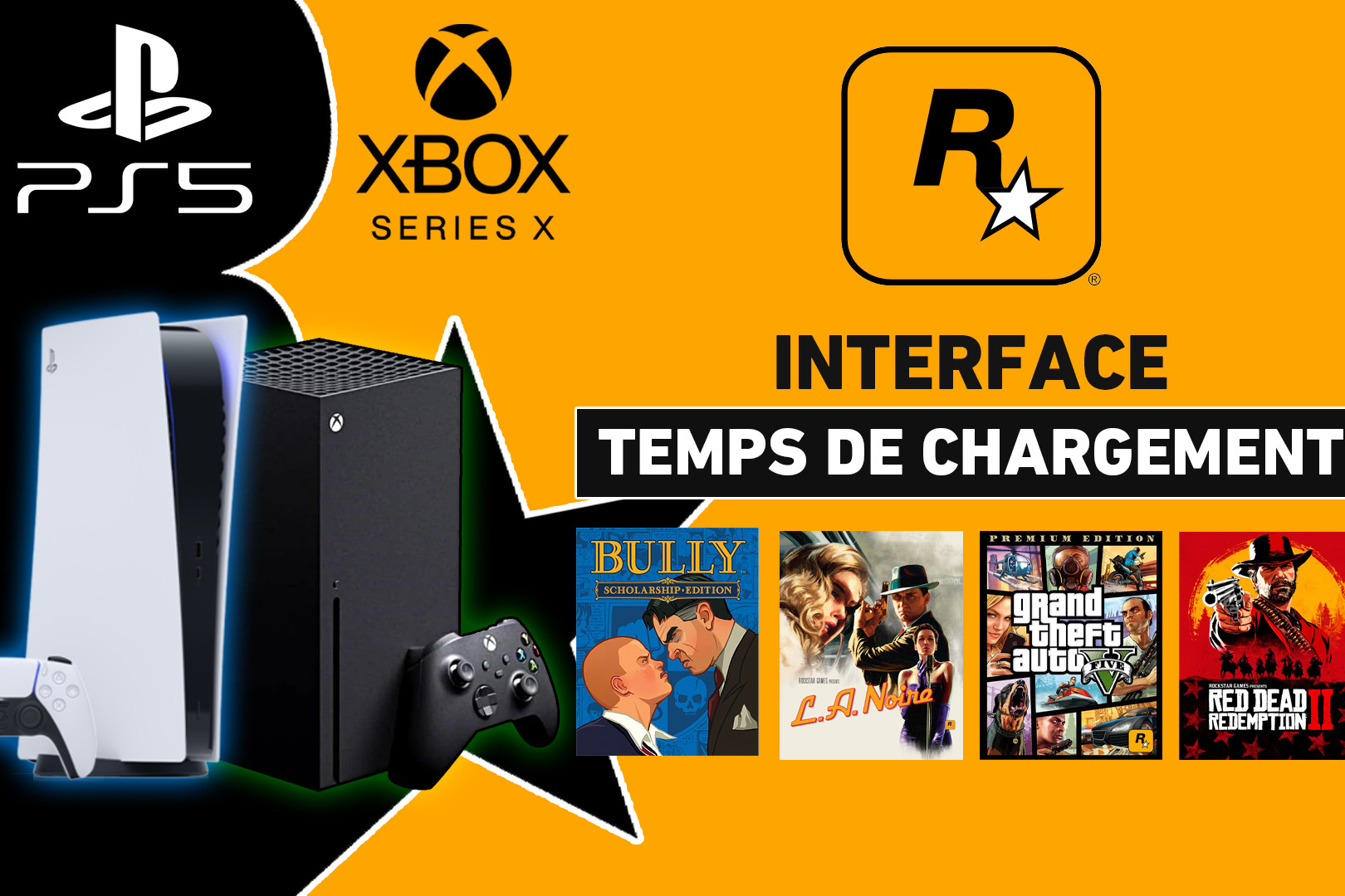 Interface et Chargement des jeux Rockstar Games sur PS5 et Xbox Series X