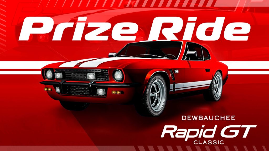 GTA Online propose la Dewbauchee Rapid GT classique en guise de voiture à remporter au salon auto de LS