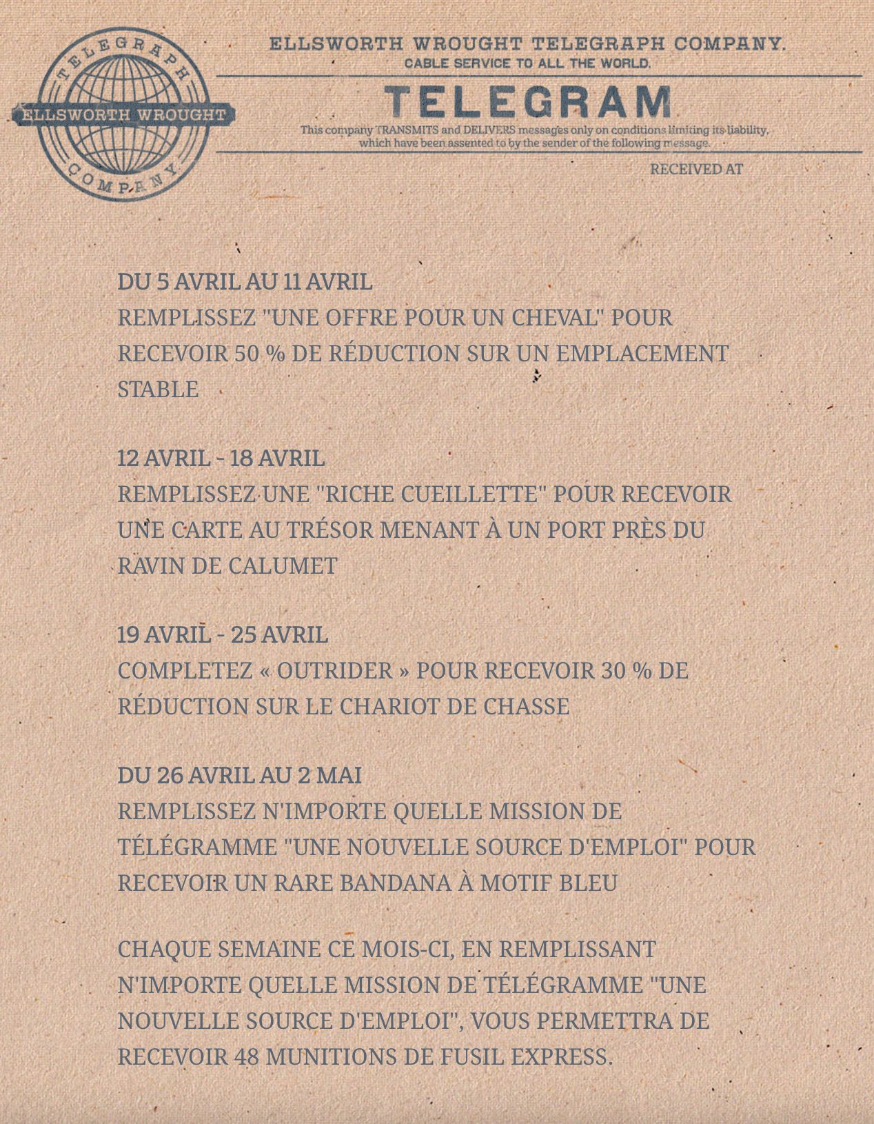 télégramme extrêmes