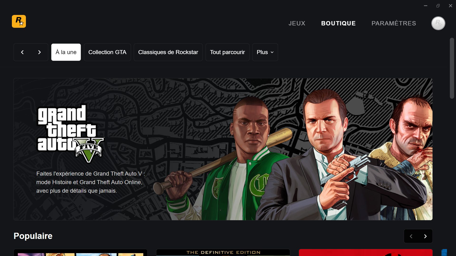Nouvelle version du Rockstar Games Launcher