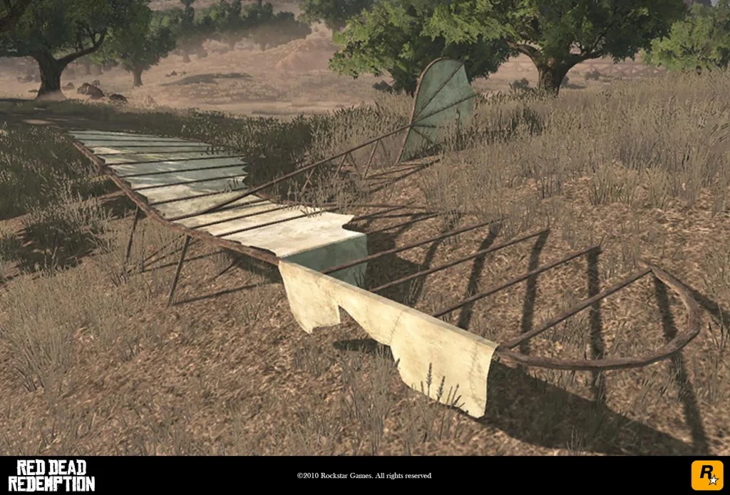 Un appareil volant qui s'est écrasé de Red Dead Redemption pendant son développement