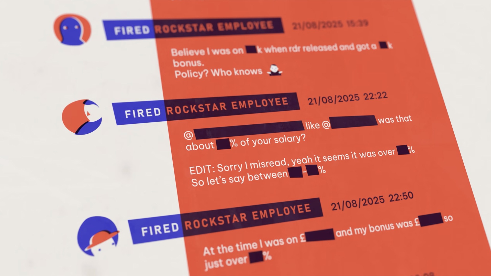 Message Employé Rockstar viré Discord IWGB