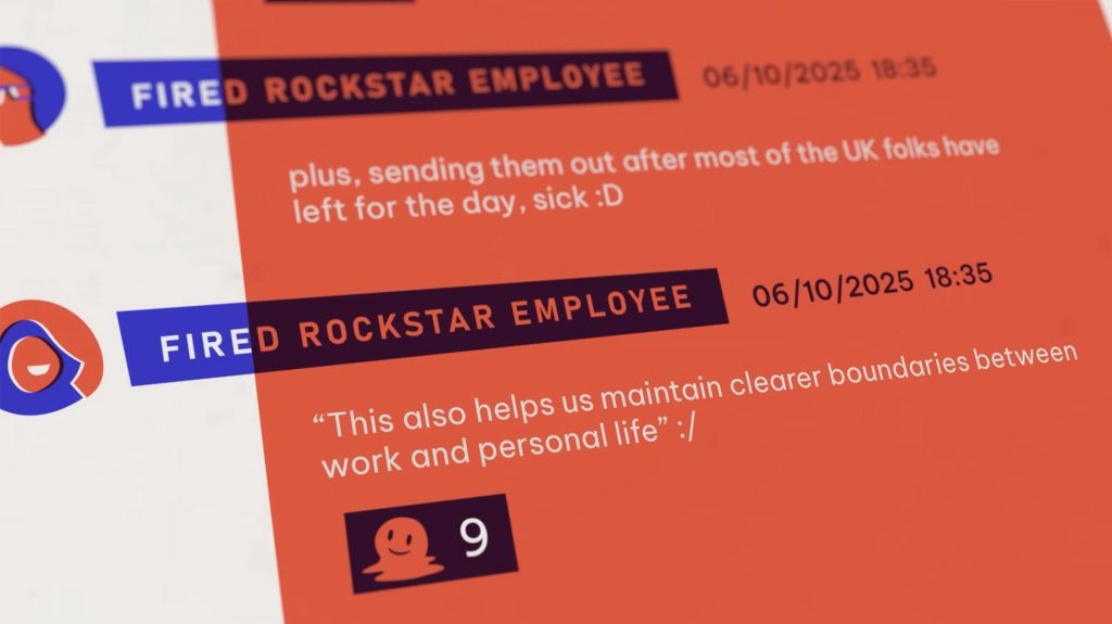 Message Employé Rockstar viré Discord IWGB