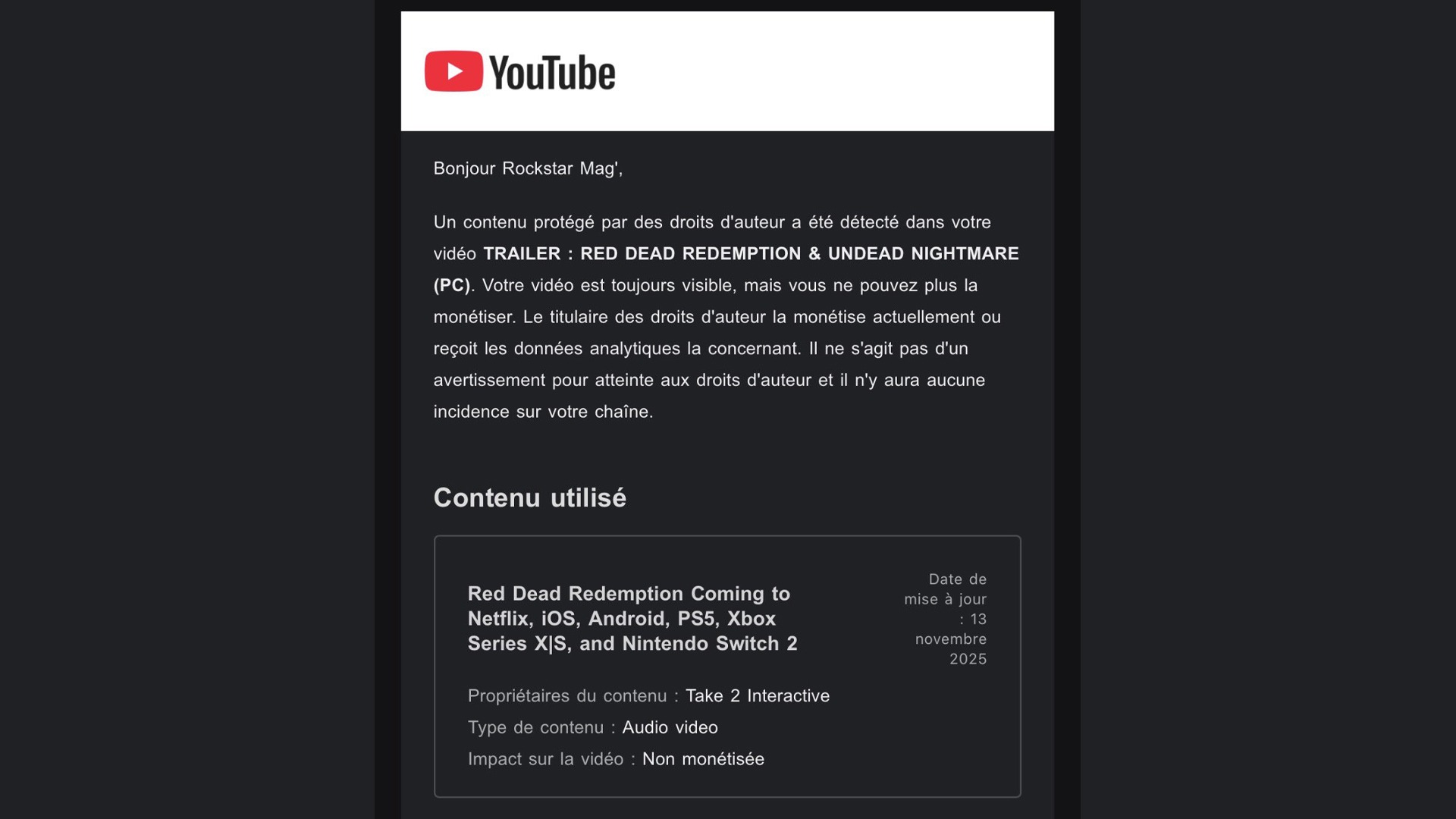 Strike Video Youtube RDR 