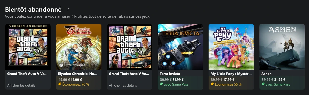 Capture d'écran issue de l'application de bureau officielle de Xbox © Xbox | Game Pass Avril 2026